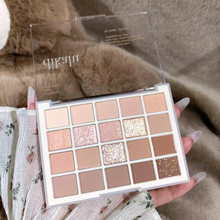 20 Colors Low Saturation Korean Eyeshadow Palette Purple Matte Pearlescent Long Lasting Waterproof Glitter Eye Shadow Eye Makeup