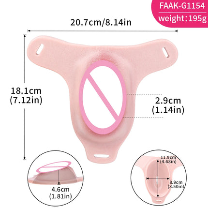 FAAK Silicone Crossdresser Thong Panty Camel Toe Hiding Gaff Shaping Brief Insertable Sexy Fake Pussy Vagina Underwear