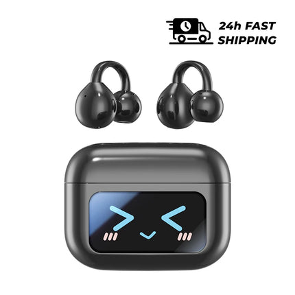 Wireless Ear Clip Earphones with Touch Screen 144 Languages AI Real Time Translation Headphones Smart Bluetooth 5.4 Earbuds