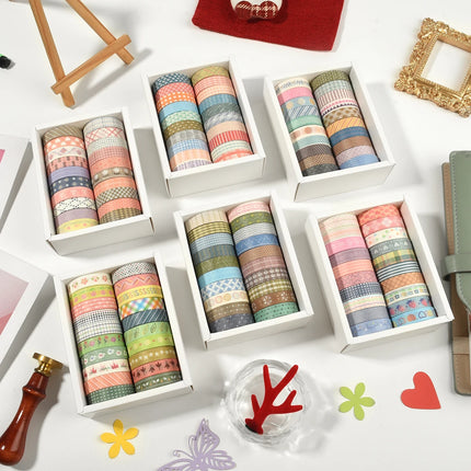 20 Rolls Skinny Washi Tape Scrapbooking School Supplies Basic Slim Decorative Adhesive Tape Stationery Decoration Masking Tape