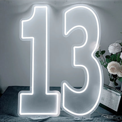 Extra-Large LED Neon Numbers Sign 76cm/100cm Stand up & Wall Mounted for Birthday Wedding Celebration Party Decor