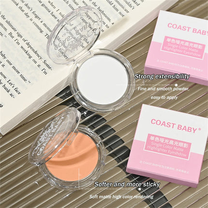 Single Matte Highlighter Palette White Beige Face Nose Brighten Contour Makeup Tea Brown Eye Shadow Lying Silkworm Rouge Powder