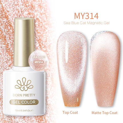 BORN PRETTY 10ml Auroras Glitter Cat Magnetic Gel Nail Polish Jelly Glass Bead Semi Permanent Soak Off UV LED Varnish Manicure
