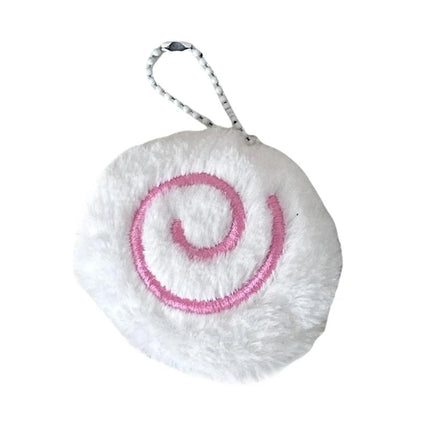 13MD Plush Fish Cake Charm Keychain Decorative Bag Accessory Car Hanging Decoration
