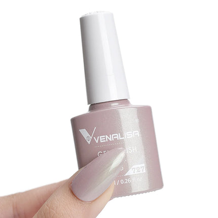 #758 Milky White Venalisa Nail Gel Polish Pearl Color Fall Nails TPO Free Long Wear Diamond Top Soak Off UV LED Gel Nail 7.5ml