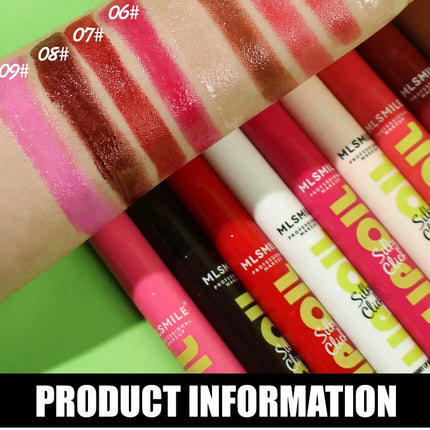 MLSMILE 3pcs/set Press Lipstick Solid Lip Gloss Long-lasting Easy Color Moisturizing Lip Gloss Pearl Mirror Lip Gloss