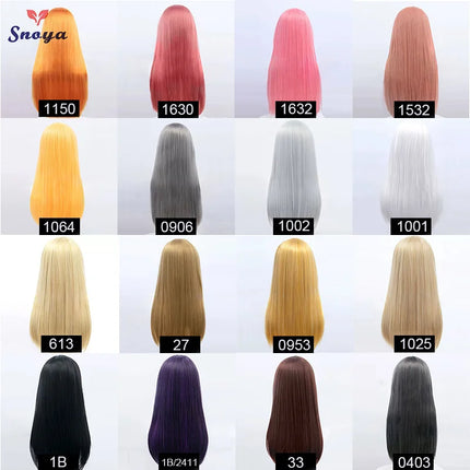 Snoya 60cm synthetic long straight cosplay wig with bangs Heat Resistant hair Anime pink blonde red blue purple women wig