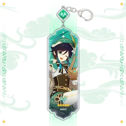 Anime Keychain Linnea Flins Durin Mualani Furina Arlecchin Key Chain Accessories Genshin Impact Cute Bag Pendant Key Ring Gift
