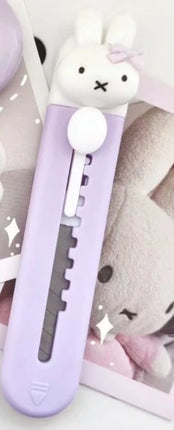Miffy Kawaii Purple Art Knife Portable Unboxing Knife Handmade Paper Cutting Knife for Express Delivery Cute Gift Toy