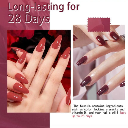 6pcs Gel Nail Polish Set，Salon-Quality Winter Fall Nail Polish Gift Set Suitable for at Home Use, Professional Gel Polish