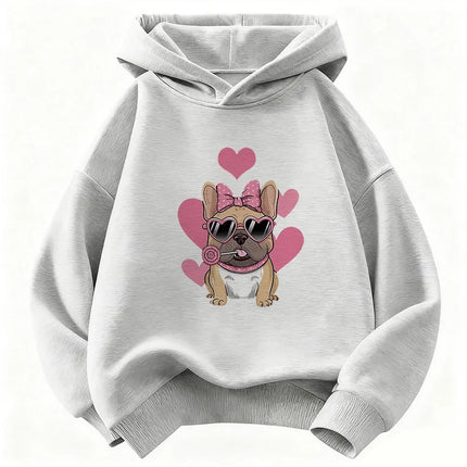 Summer Spring Fashion Cute French Bulldog Design Hoodie Kids Children's Sweatshirt Hoody Boys Girls Casual Hoodies Clothes