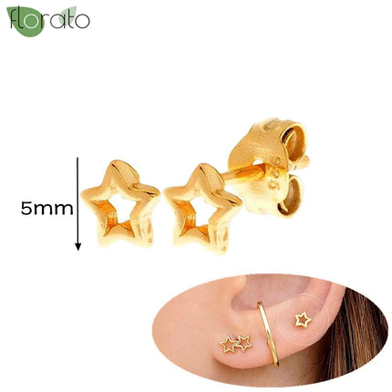 925 Silver Needle Fashion Heart Gold Color Stud Earrings for Women Exquisite Zircon Small Earrings Luxury Ear Piercing Jewelry