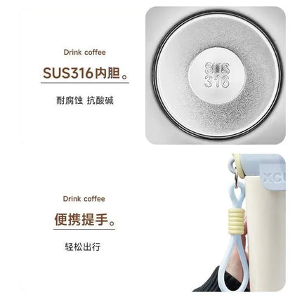 Demon Slayer Stainless Steel Insulated Cup Cute Fashion Cartoon Floating Ball Straw Thermos Portable Coffee Cup Gift for Friends