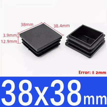 15x15mm-50x100mm Black Blanking End Caps Furniture Leg Tube Pipe Insert Plugs Rectangle/Square Dust Stopper