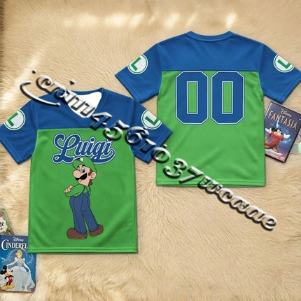 Bandai Brand Movie Game Theme Mario Mario Luigi, Kuba Series Sports Jerseys Summer Oversized T-shirts Adult Family Matching 2026