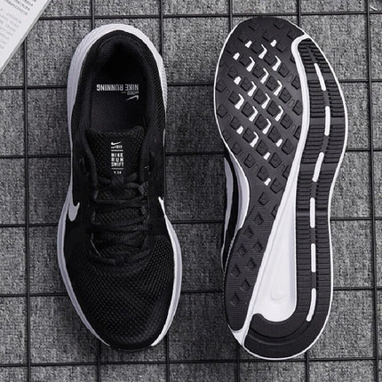 Nike Men's Shoes Run Swift 2 Fitness Running Shoes New Lightweight Casual Sports Shoes Black and White Low-Top Lightweight Running Shoes High Value for Money Cu3517-004