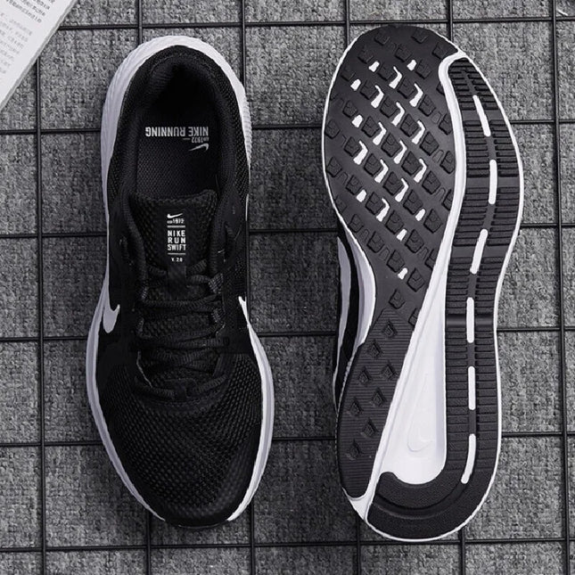 Nike Men's Shoes Run Swift 2 Fitness Running Shoes New Lightweight Casual Sports Shoes Black and White Low-Top Lightweight Running Shoes High Value for Money Cu3517-004