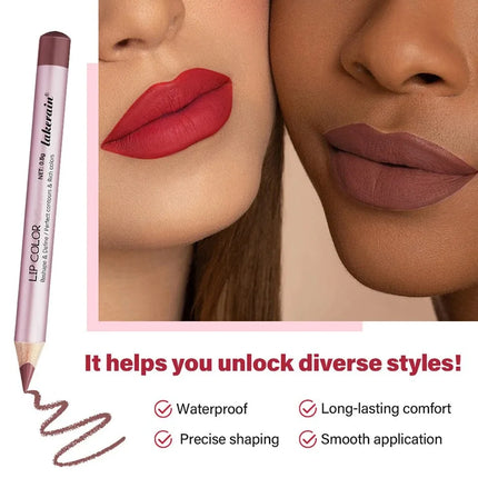 1/4Pc Mini Waterproof Matte Lipliner Pencil Pink Brown Contour Tint Lipstick Lasting Non-stick Cup Moisturising Lips Makeup Kit