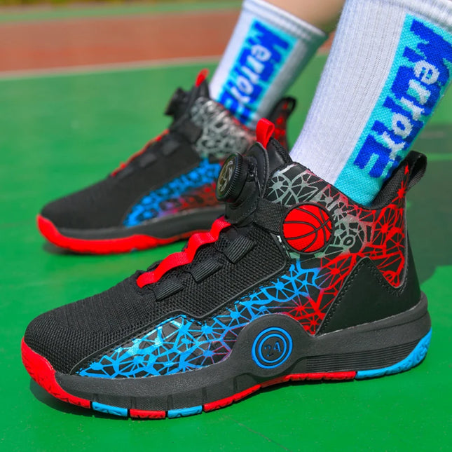 Children Basketball Shoes Original Design 2024 New Indoor Field Training Sports Shoes Comfortable Boy Basketball Shoes for Kids