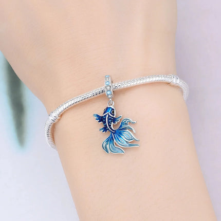 925 Sterling Silver Blue Ocean Series Beaded Charms  Pendant Fit for The Brand's DIY Bracelet Women Jewelry Girlfriend Gifts