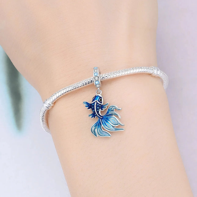 925 Sterling Silver Blue Ocean Series Beaded Charms  Pendant Fit for The Brand's DIY Bracelet Women Jewelry Girlfriend Gifts