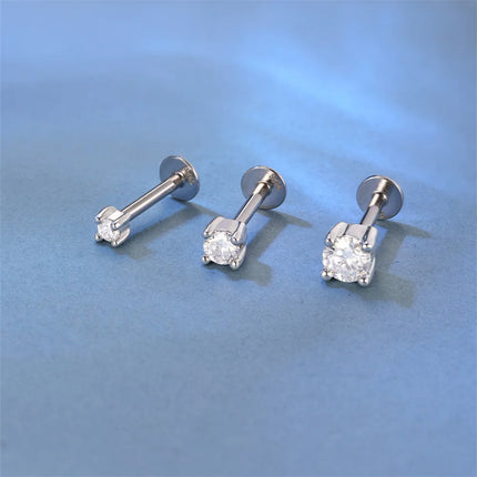 Aide Mini 2/3/4mm Moissanite Earring For Women 925 Sterling Silver Earring INS Trend Wedding Ear Studs Jewelry Brincos de Pratas