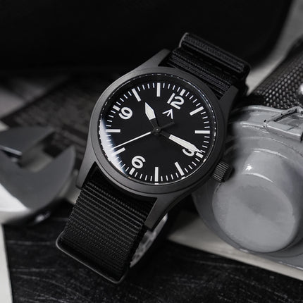 Militado New ML05 PVD Black Quartz Wristwatch VH31 Movement Sapphire Mirror BGW9 316L Case Waterproof 38Mm Vintage Watch