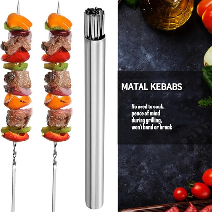 Stainless Steel Barbecue Skewer Reusable BBQ Kebab Skewers for Outdoor Camping Picnic Tools Cooking Tools 10/30Pcs