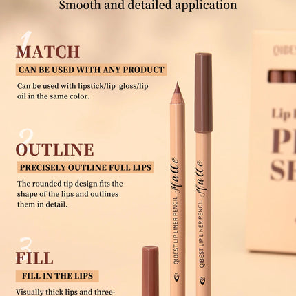 12 piece matte lipliner set, smooth and easy to apply, non smudging and non fading, natural makeup effect