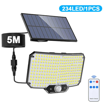234LED Solar Outdoor Lights Motion Sensor Super Bright Solar Flood Lights Remote Wall Lights Waterproof 3 Modes Patio Garden Gar