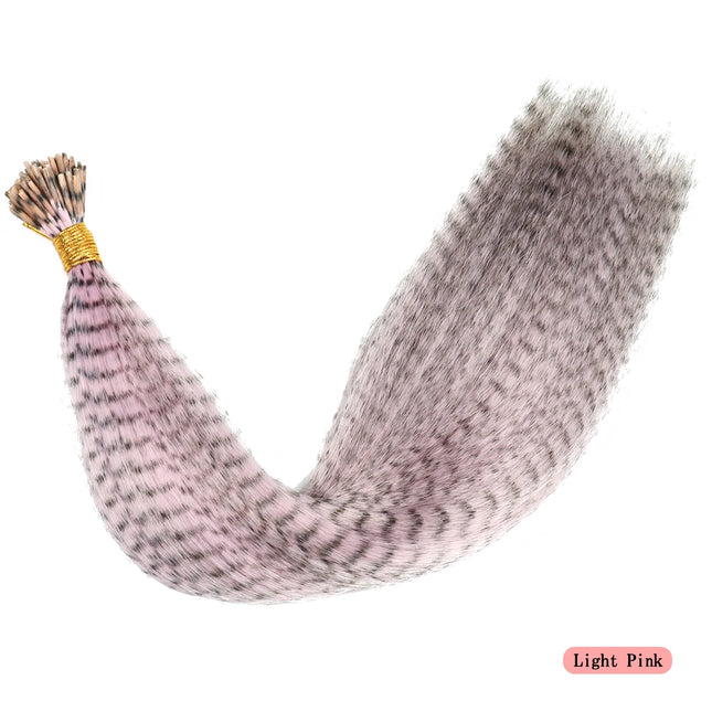 50 pcs Colored Hair Strands Synthetic Hair Feather Extension Mixed Color Synthetic Feather Colored Stripe Wig 16 Inch Cosplay