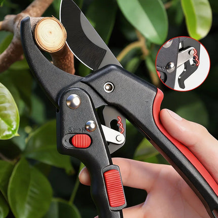 Heavy Duty Ratchet Pruning Shears Garden Loppers Branch Cutter Labor Saving Fruit Tree Trimming Scissors Landscape Gardening Too