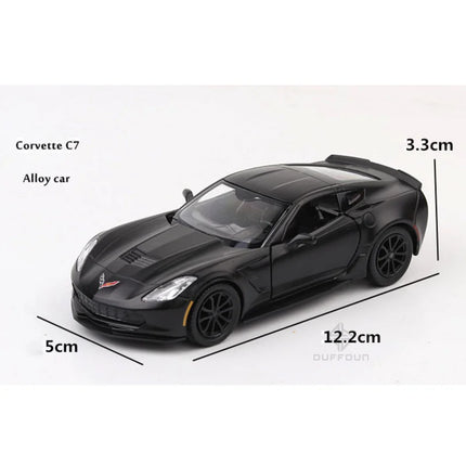 1/36 Chevrolet Corvette C7 Alloy Diecast Super Sport Car Model Toys Simulation Metal Vehicle Body With Pull Back Children's Toys