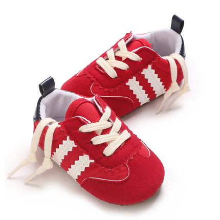 Fashion color blocking casual shoes Baby First Walkers 0-18M newborn children's canvas sports shoes soft soled baby shoes