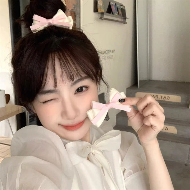 Korean Bow Headwear Sweet Girl Bowknot Princess Hair Clips Kids Bangs Clips Hair Accessories for Girl