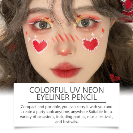 8 Color Christmas Neon UV Luminous Eyeliner Pen Set Glitter Makeup Eye Liner Pencil Tool Waterproof Sweatproof Body Face Makeup