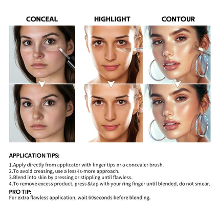 Lakerain Concealer Liquid High Coverage Cover Acne Dark Circles Foundation Modify Oil Control Face Contouring Cosmetics