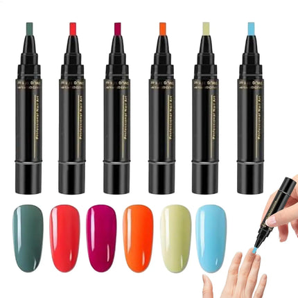 Summer Neon Gel Nail Polishs Pen Long Lasting Pure Color Nail Gel Nail Arts Marker Manicure Pen Nail Polishs Base Top Coat Gel