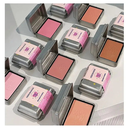 "1Pc HERORANGE Iron Box Cheek Blush Mineral Powder Long-Lasting Facial Contour Tint Single Color Cosmetics Blush Palette