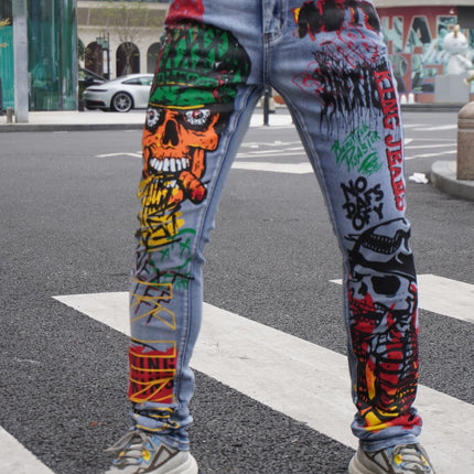 High Street Bestseller  Fashionable Print  Trendy Men's Jeans  Popular In Multiple Countries  On Sale With Free Shipping