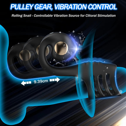 Penis Ring Vibrator Cock Ring Sleeve Snail-Shaped 10 Modes Remote Control Penis Sleeve Clit G-Spot Vibrators Sex Toys for Man