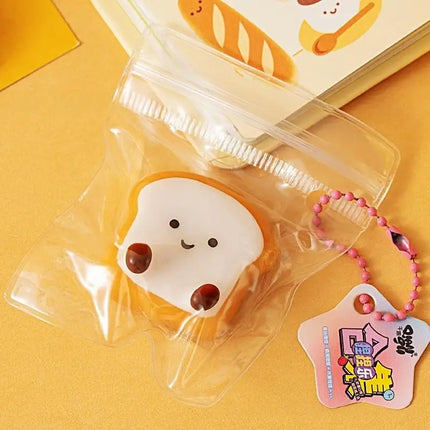 5Pcs Bread Dumping Food Stress Relief Squeeze Toys Mini Mochi  Toys Sensory Pinch Fun Party Favor Gift Keychain PendantHot