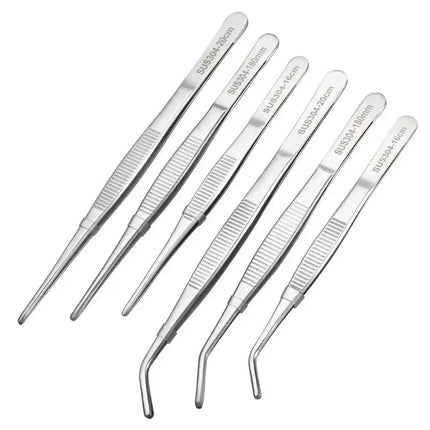 Stainless Multifuctional Steel Elbow Tweezers Aquarium Clip Long Tongs Medical Tweezers Forceps Pet Feeding Tools Non-slip