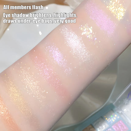 Christmas Snowflake 9-Color Eyeshadow Palette - Fine, Easy-To-Apply Powder With Sparkling Chameleon & Pearlescent Shades In Cora