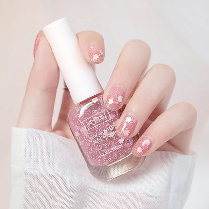 KUDAN 10ml Glass Bottle Water-Based Peel Off Nail Polish Colorful Pink Green Purple Glitter Polish Nail Art Varnish for Nails