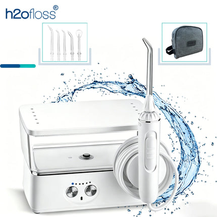 H2ofloss Tabletop Portable Water Flosser for Teeth Dental Oral Irrigator Dental Water Jet High Pressure Cleaning Mouth Washing