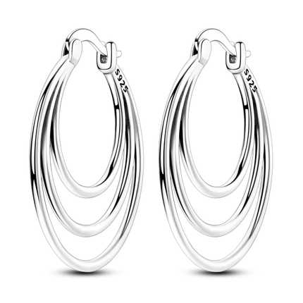 925 Sterling Silver Earrings Women 2025 Jewelry Hoop Ear Studs Sparkling Pave Earring Wedding Gift For Anniversary