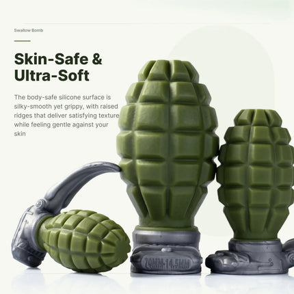 KORYM Hand Grenade-style Anal Plug Sex Adult Toys for Men and Women Pure Silicone Anal Expansion Toys Butt Plug with Protrusions