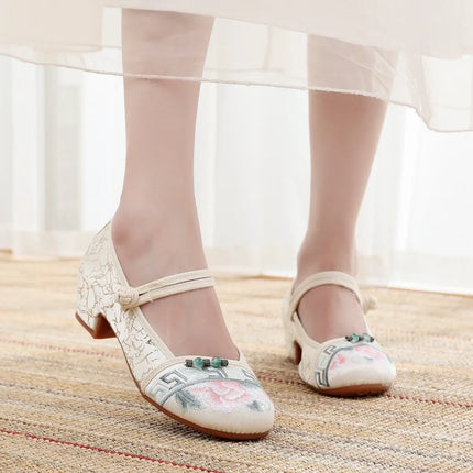 Shoes for Women Embroidery Ethnic Style Traditional Old Beijing Streetwear Dance Vintage Cheongsam Chinese Style Hanfu Qi Pao
