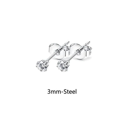 1 Pair/18 Pairs Hypoallergenic Small Stud Earrings Women Men Stainless Steel Ball Stud Earrings Set Cartilage Piercing Jewelry